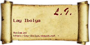 Lay Ibolya névjegykártya
